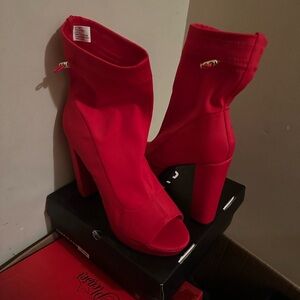 5 inch Red Platform Heels 13w